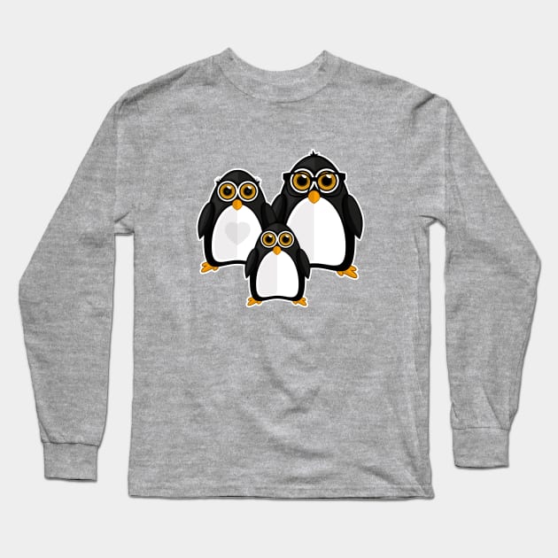 Penguin Family Long Sleeve T-Shirt by adamzworld